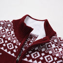 Carl - Langärmeliger Halber Reißverschluss Weihnachten Muster Pullover