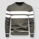 Matteo - Langärmelig Rundhalsausschnitt Gestreift  Strickpullover