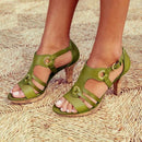 Elena - Riemchensandalen mit offenem Design und Blockabsatz