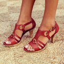 Elena - Riemchensandalen mit offenem Design und Blockabsatz