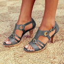 Elena - Riemchensandalen mit offenem Design und Blockabsatz