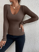 Salome - Lässiger Schlanke Passform V Ausschnitt Strickpullover mit langen Ärmeln