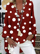 Ella - Schickes Langärmeliges Top Mit Tupfenmuster