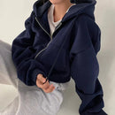 Gisela - Überdimensionale Kapuze Jacke Mit Reißverschluß