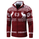 Carl - Langärmeliger Halber Reißverschluss Weihnachten Muster Pullover