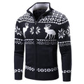 Carl - Langärmeliger Halber Reißverschluss Weihnachten Muster Pullover