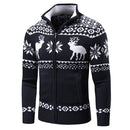 Carl - Langärmeliger Halber Reißverschluss Weihnachten Muster Pullover