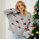 Ava - Langärmelig Rundhalsausschnitt Vlies Strickpullover