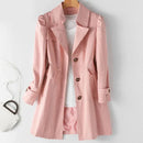 Carla - Warmer langärmeliger Trenchcoat mit Reverskragen und Knopfversch