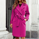 Liesa - Langärmeliger Trenchcoat mit Reverskragen Gürtel und Taschen