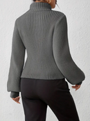 Ava - Lässiger Langärmelig Hoher Hals Ausgeschnitt Pullover