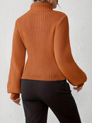 Ava - Lässiger Langärmelig Hoher Hals Ausgeschnitt Pullover