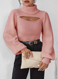 Ava - Lässiger Langärmelig Hoher Hals Ausgeschnitt Pullover