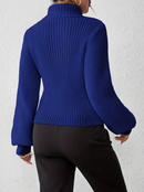 Ava - Lässiger Langärmelig Hoher Hals Ausgeschnitt Pullover