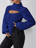 Ava - Lässiger Langärmelig Hoher Hals Ausgeschnitt Pullover