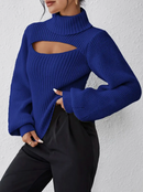 Ava - Lässiger Langärmelig Hoher Hals Ausgeschnitt Pullover