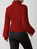 Ava - Lässiger Langärmelig Hoher Hals Ausgeschnitt Pullover
