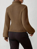 Ava - Lässiger Langärmelig Hoher Hals Ausgeschnitt Pullover