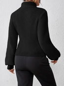 Ava - Lässiger Langärmelig Hoher Hals Ausgeschnitt Pullover