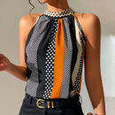 Gisela – Stylisches ärmelloses Neckholder Top mit Polka Dot Druck