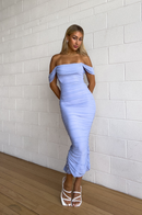 Lina – Modisches Off Shoulder Ärmelloses Kleid mit Schlanke Passform