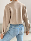 Lena - Luxuriöse Kurzjacke mit langen Ärmeln und Knöpfen