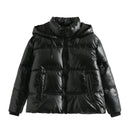 Freya - Langärmelige Puffer Kapuze Jacke Mit Reißverschluß