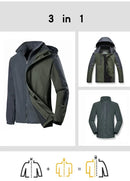 Julia - Langärmelige Wasserdicht 3 in 1 Kapuze Jacke
