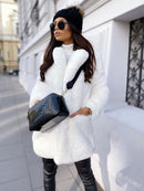 Amelia - Warmer Langärmelig Fake Pelz Jacke Mit Taschen