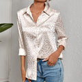 Zoana - Modische Umlegekragen Bluse mit luxuriösem Druck und langen Ärmeln