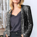 Hanna - Stylischer Pailletten Blazer mit langen Ärmeln und offener Frontgestaltung