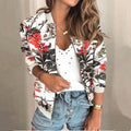Sofia - Langärmelige Jacke mit Blumendruck und Reißverschluss