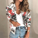 Sofia - Langärmelige Jacke mit Blumendruck und Reißverschluss