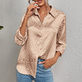Zoana - Modische Umlegekragen Bluse mit luxuriösem Druck und langen Ärmeln