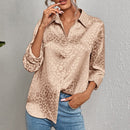 Zoana - Modische Umlegekragen Bluse mit luxuriösem Druck und langen Ärmeln
