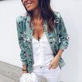 Sofia - Langärmelige Jacke mit Blumendruck und Reißverschluss