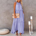 Lily – Elegantes Langes Ärmelloses Kleid Mit Rüschen
