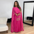 Emilia – Modisches langes Kleid mit Cape Ärmeln und U Boot Ausschnitt