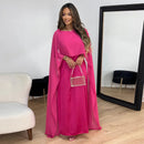 Emilia – Modisches langes Kleid mit Cape Ärmeln und U Boot Ausschnitt