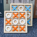 TactBoard - Langlebiges Tic Tac Toe Holzspiel mit hellen leicht zu handhabenden Spielsteinen
