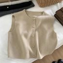 Clara - Weicher und warmer ärmelloser Pullover mit Rundhalsausschnitt