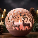 ForestGlow - Festliche Dekoration Kerze Relief Schimmelpilz