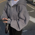 Gisela - Überdimensionale Kapuze Jacke Mit Reißverschluß