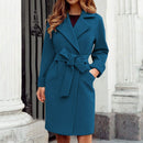 Liesa - Langärmeliger Trenchcoat mit Reverskragen Gürtel und Taschen