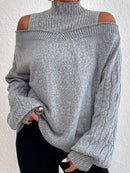Emma - Lässig schulterfrei Rollkragenpullover mit lockerem Langarm