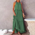 Lily – Elegantes Langes Ärmelloses Kleid Mit Rüschen