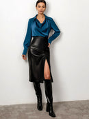 Frieda – Stylischer Hohe Taille Rock mit Seitenschlitz