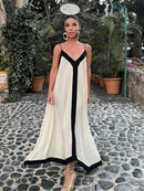 Samira - Elegantes Maxikleid Mit Tiefem V Ausschnitt