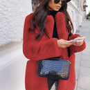 Amelia - Warmer Langärmelig Fake Pelz Jacke Mit Taschen