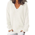 Mia - Warmer V Ausschnitt Langärmelig Pullover